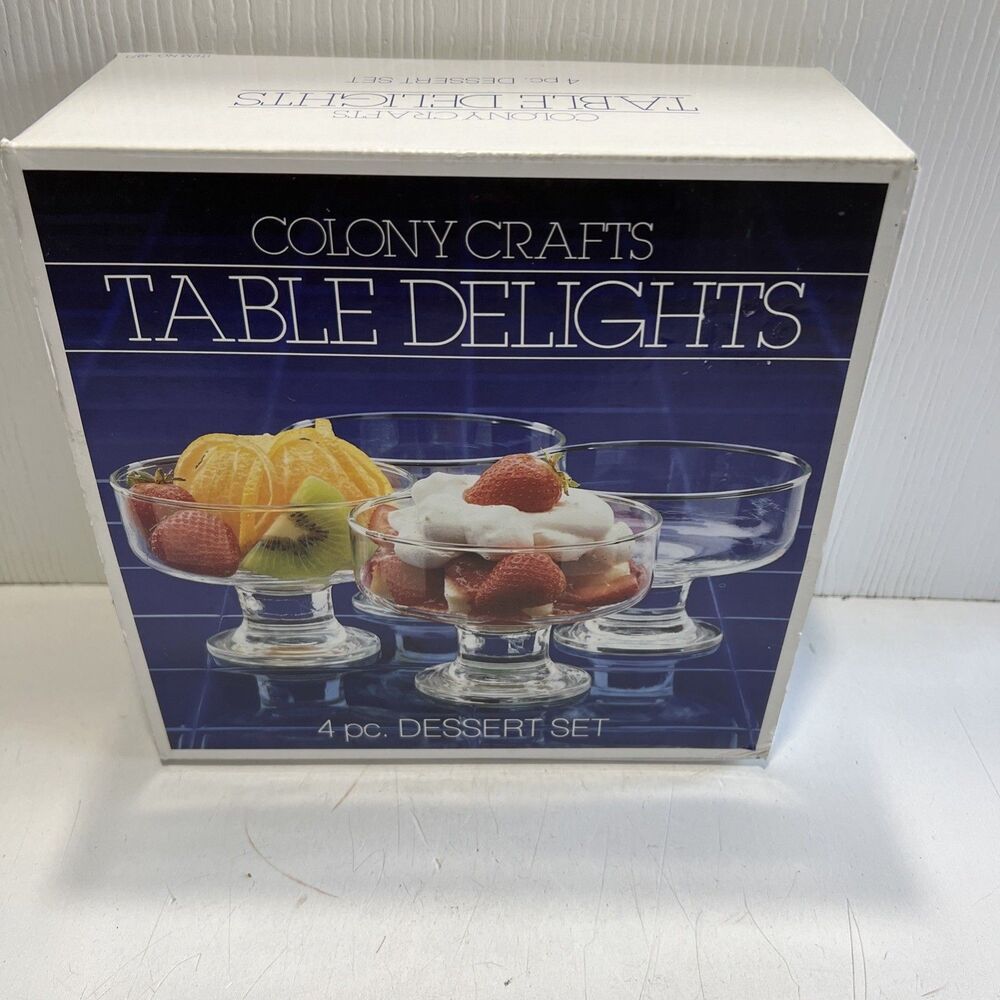 Colony Crafts ︱Table Delights I︱4 pc Dessert Set︱4971︱Footed Glass